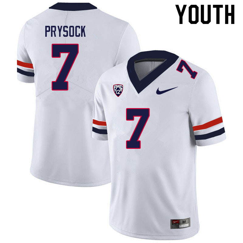 Youth #7 Ephesians Prysock Arizona Wildcats College Football Jerseys Sale-White - Click Image to Close